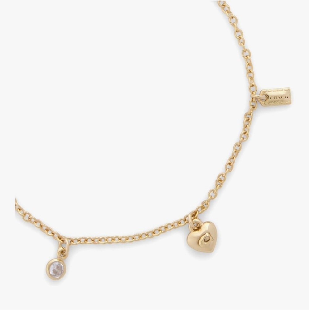 NWT Coach Gold Women's Signature C Charm Bracelet - Picture 2 of 7
